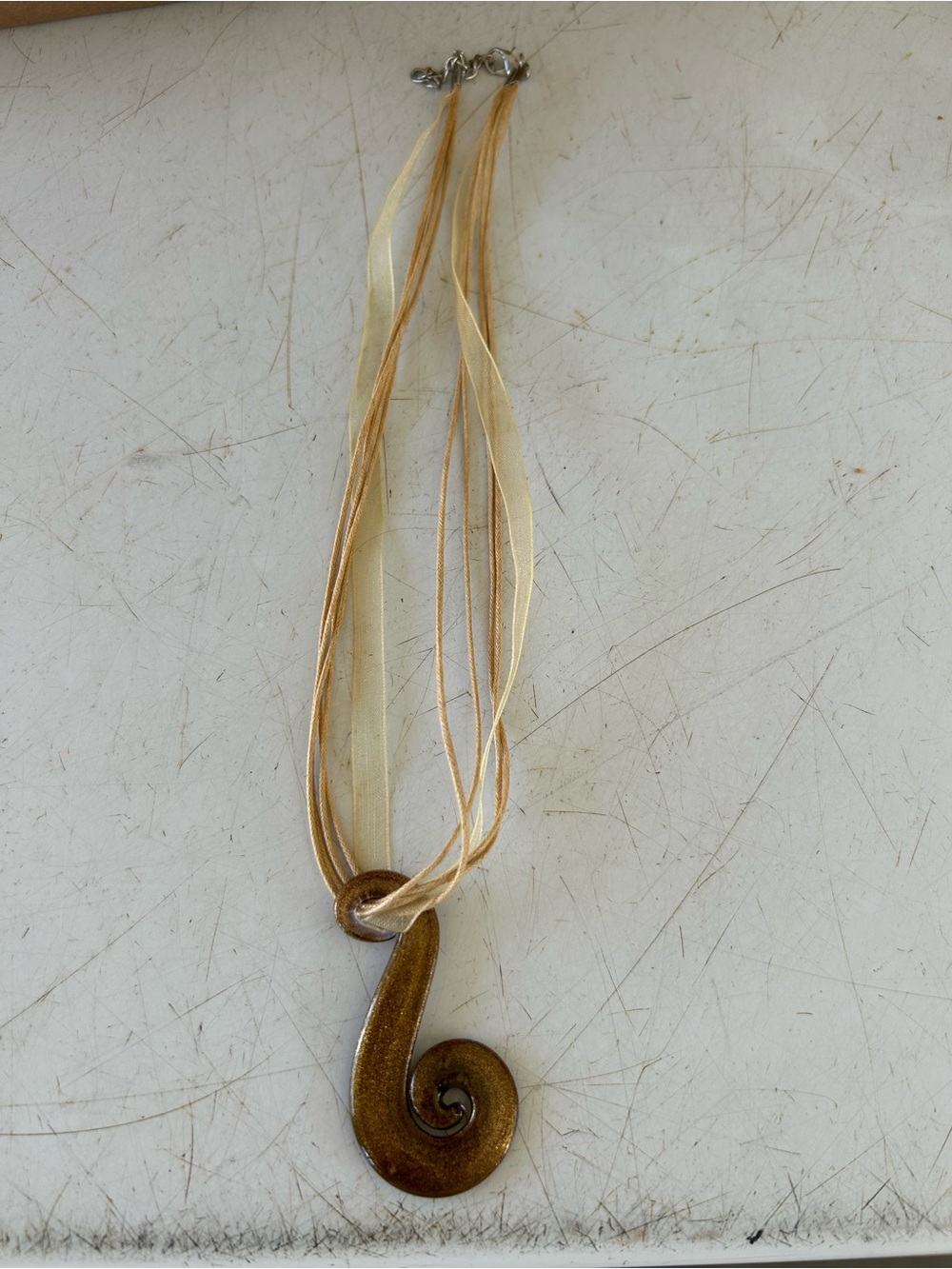 Gold Spiral Pendant Necklace - Unbranded